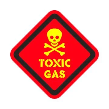 Attention toxic gas vector sticker Stock Illustration