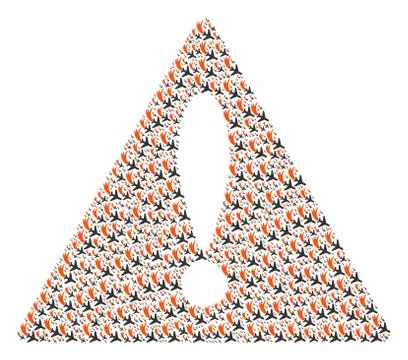 Attention Triangle Sign Mosaic of Falling Airplane Items Stock Illustration