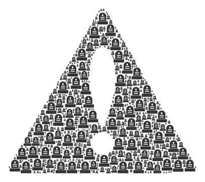 Attention Triangle Sign Pattern of Grave Icons Illustrazione stock