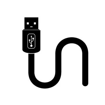 Attention triangle sticker usb connector plug Stock Illustration