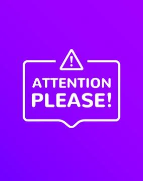 Attention vector information announcement. Important attention please alert Illustrazione stock