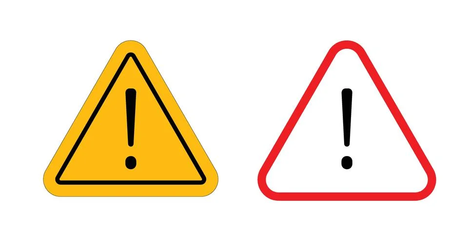 Attention warning sign bundle for website design projects Stock Illustration
