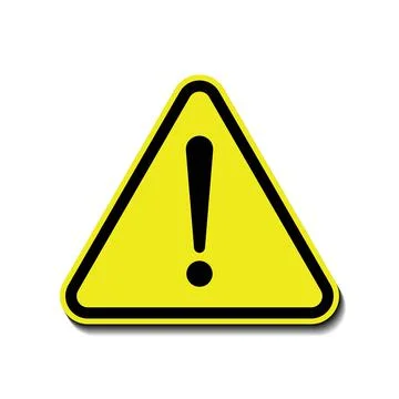 Attention warning sign with exclamation mark. Yellow triangular vector Stock-Illustration