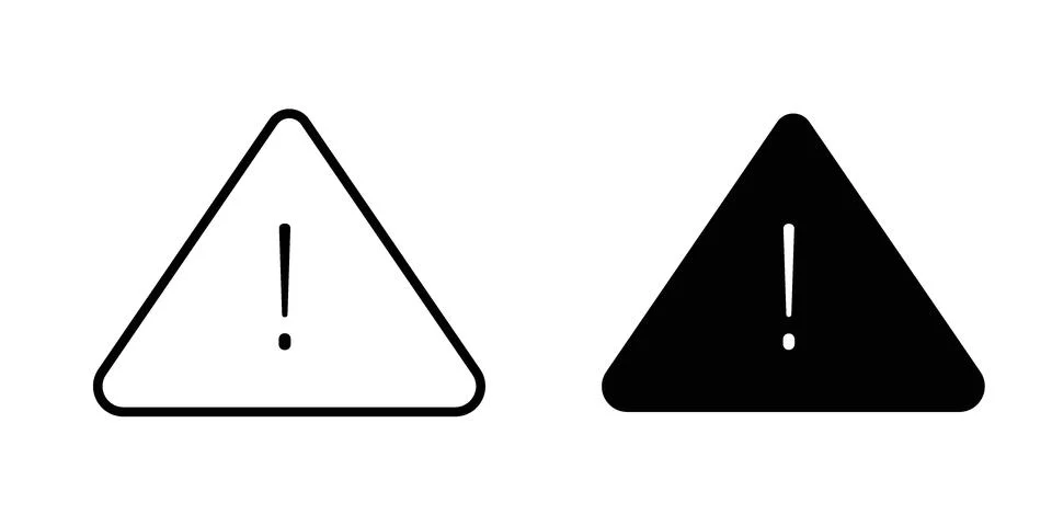 Attention warning sign vector concepts, line and silhouette style Stock Illustration