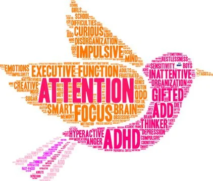 Attention Word Cloud Illustrazione stock