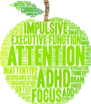Attention Word Cloud Illustrazione stock