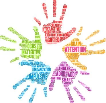 Attention Word Cloud Stock Illustration