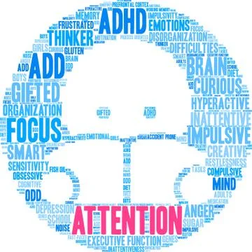 Attention Word Cloud Illustrazione stock