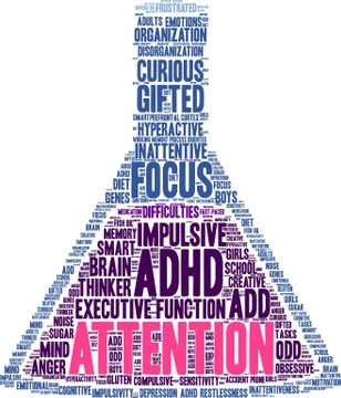 Attention Word Cloud Stock Illustration