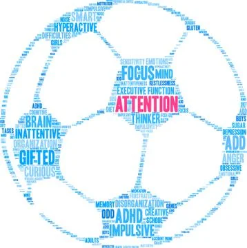 Attention Word Cloud Ilustração Stock