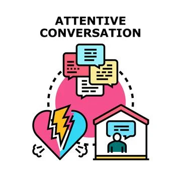 Attentive conversation resolving relationship conflict through communication Stock Illustration