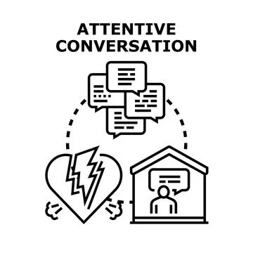 Attentive conversation resolving relationship conflict through communication Stock Illustration