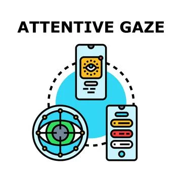 Attentive gaze eye tracking technology concept Stock Illustration