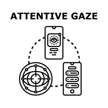 Attentive gaze eye tracking technology concept Stock Illustration
