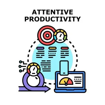 Attentive productivity concept illustrating efficient work process 스톡 일러스트