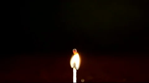 Attenuation of a burning match Stock Footage 204839459