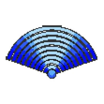 Attenuation wireless signal wave pixel art vector illustration Stock Illustration