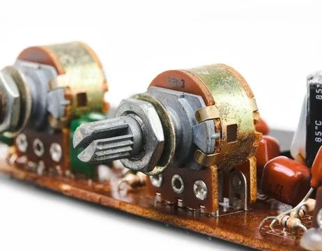 Attenuator volume control or variable resistors Stock Photos
