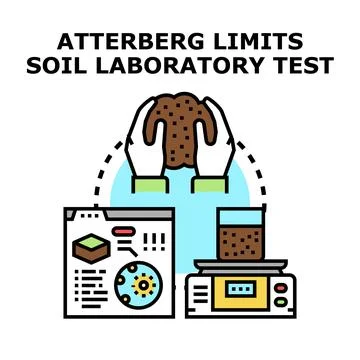 Atterberg limits soil laboratory testing process Stock Illustration