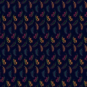 Attern of assorted withered leaves on blue background Stock Illustration