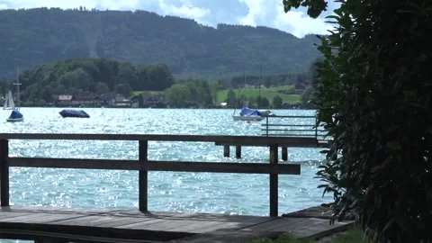 Attersee Boote Sonne Stock Footage 134598267