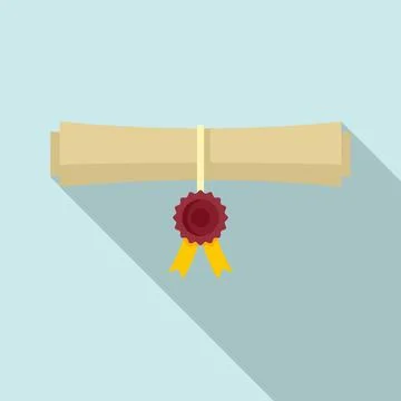 Attestation roll icon, flat style Stock Illustration