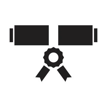 Attestation roll icon vector design template in black color isolated sign on  Stock Illustration