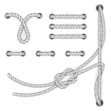 Attested document rope stitchs and loops - file filing suturing Stock Illustration