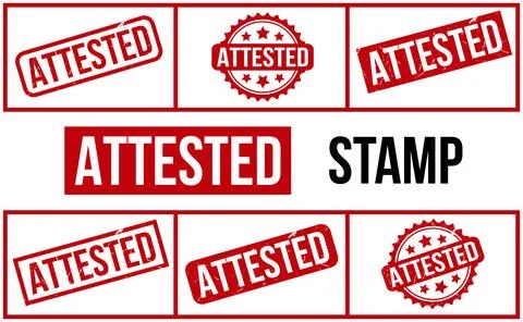 Attested Rubber Stamp set Vector Stock Illustration