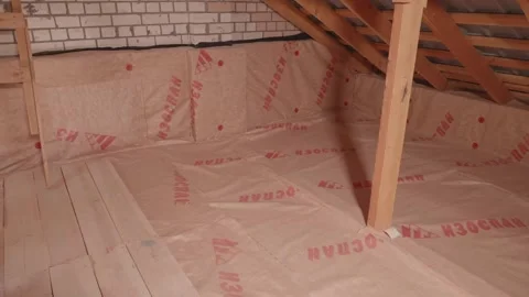 The attic of an apartment building Stock Footage 132491426