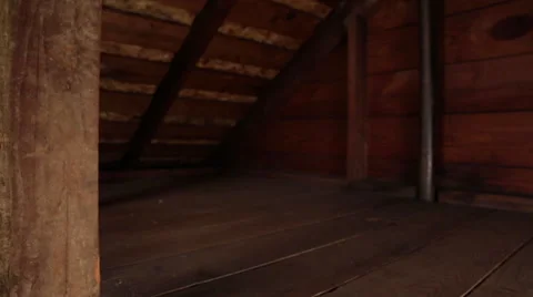 Attic Corner Move Right and Tilt Stock Footage 62778992