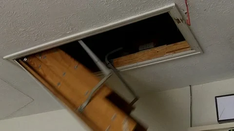 Attic door close up Stock Footage 19700542