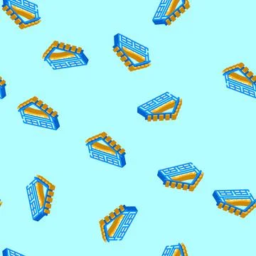 Attic insulation home maintenance isometric icon seamless pattern Stock Illustration