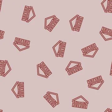 Attic insulation home maintenance line vector seamless pattern Stock Illustration