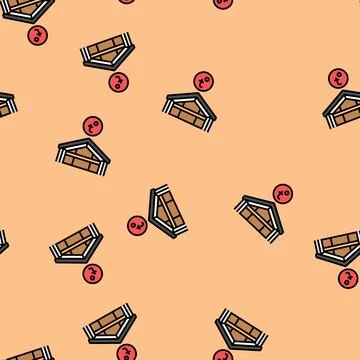 Attic insulation home maintenance vector seamless pattern Stock Illustration