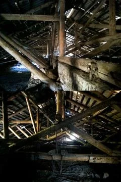 Attic of the old building Stock Photos