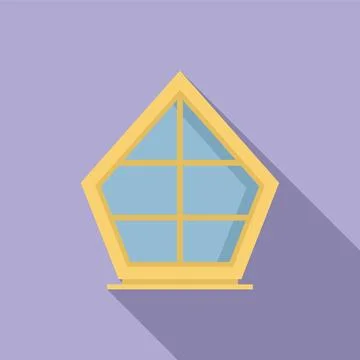 Attic room pentagonal window bringing light inside, flat design illustration Illustrazione stock