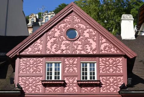 Attic with two windows Stock Photos