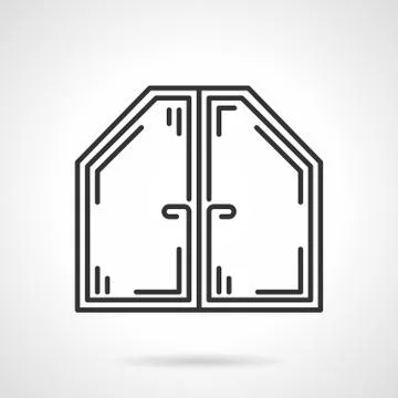 Attic window black line vector icon 스톡 일러스트