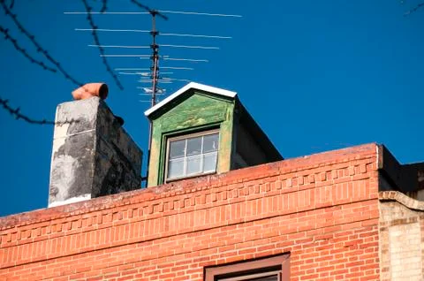 Attic window closeup Stock Photos