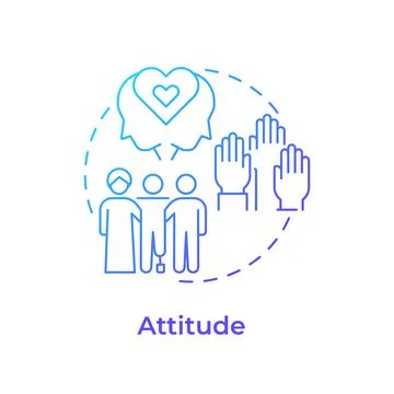 Attitude blue gradient concept icon Stock Illustration