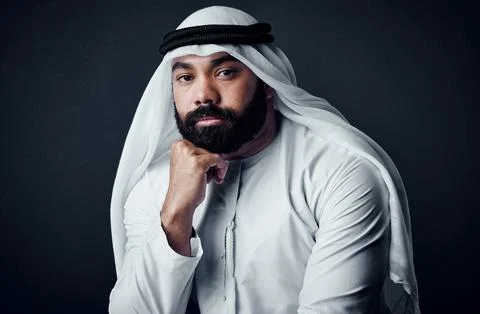 Attitude of a champion. Studio shot of a young man dressed in Islamic Stock Photos