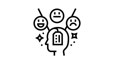 Attitude consumer behavior line icon animation Stock Footage 326127898