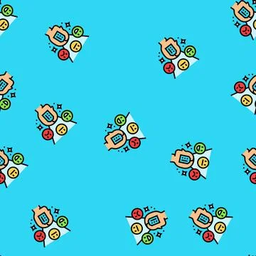 Attitude consumer behavior vector seamless pattern 스톡 일러스트