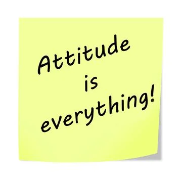 Attitude is Everything 3d illustration post note reminder clipping path Stock Illustration