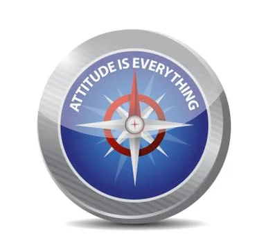 Attitude is everything compass sign concept Stock Illustration