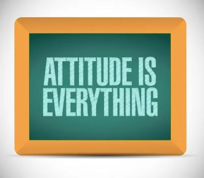Attitude is everything message on board. Stock Illustration