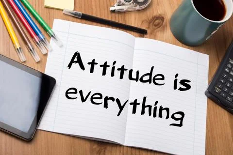Attitude is everything - Note Pad With Text Stock Photos