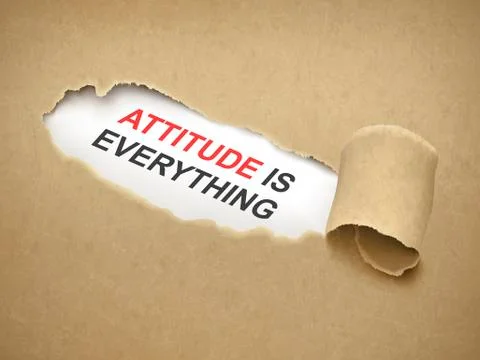 Attitude is everything words behind torn paper Stock Illustration