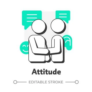 Attitude flat outline concept icon Stock Illustration
